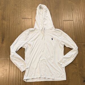 Polo by Ralph Lauren White Hooded Pullover Longsleeve Tee